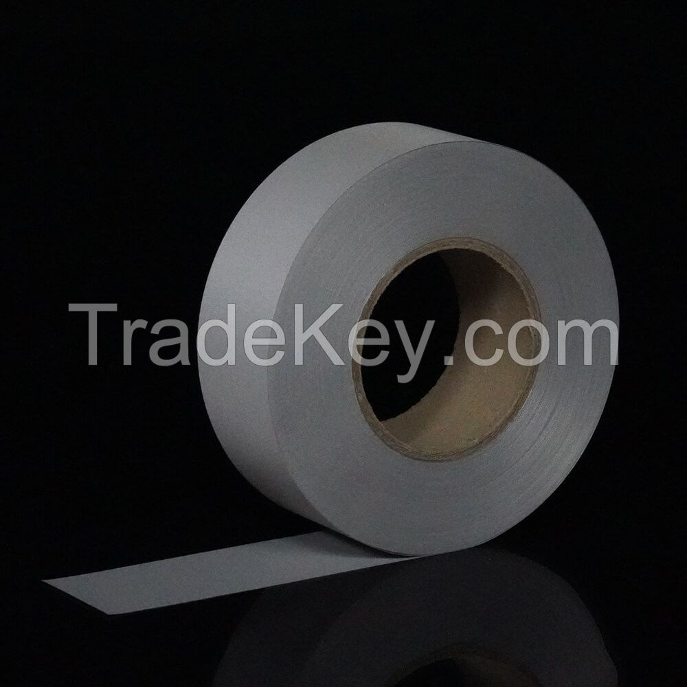 Hi vis custom 100% polyester reflective fabric tape