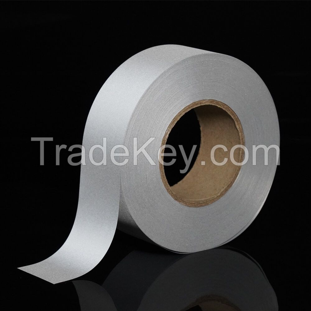 Hi vis custom 100% polyester reflective fabric tape