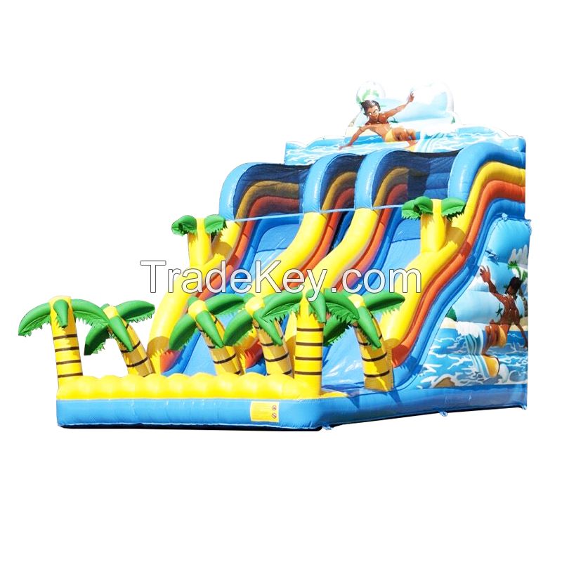 Inflatable bouncer with dual slides commercial water slide for children outdoor