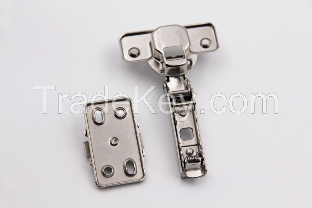 One way iron clip on cabinet hinge