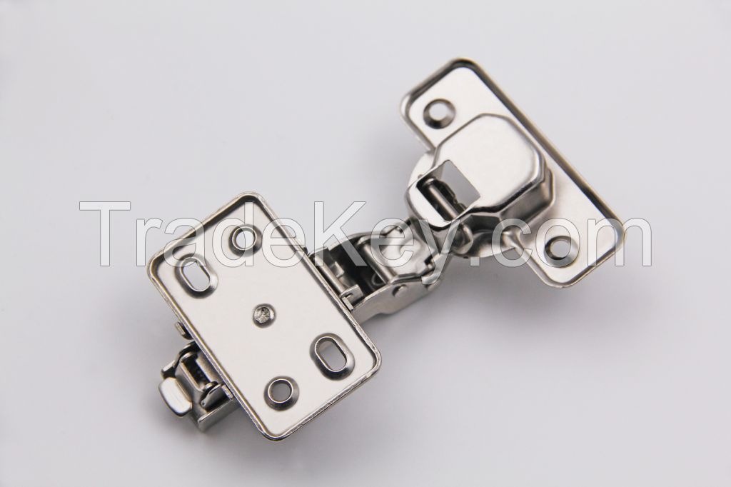 One way iron clip on cabinet hinge