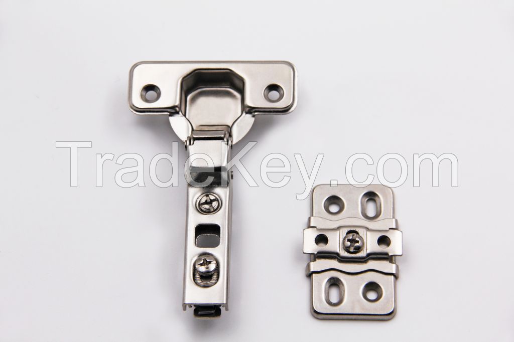 One way iron clip on cabinet hinge