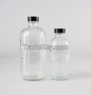 boston round glass bottles with screw caps