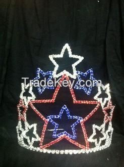 July 4 Patriotic rhinestone crowns