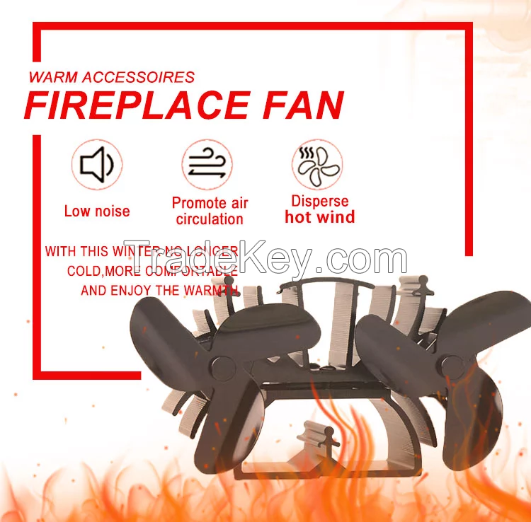 Stove Fan Double Bladed Twin Motor Stove Top Fan Portable Heat Powered Fan Stove Ecofan Airmax Wood Ce Floor Household ROHS