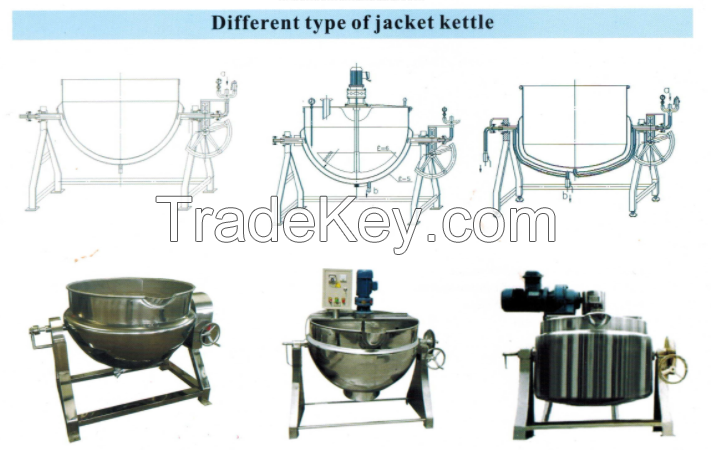 Gas/Electric/Stream Heating Jam Machine Tilting Jacketed Kettle