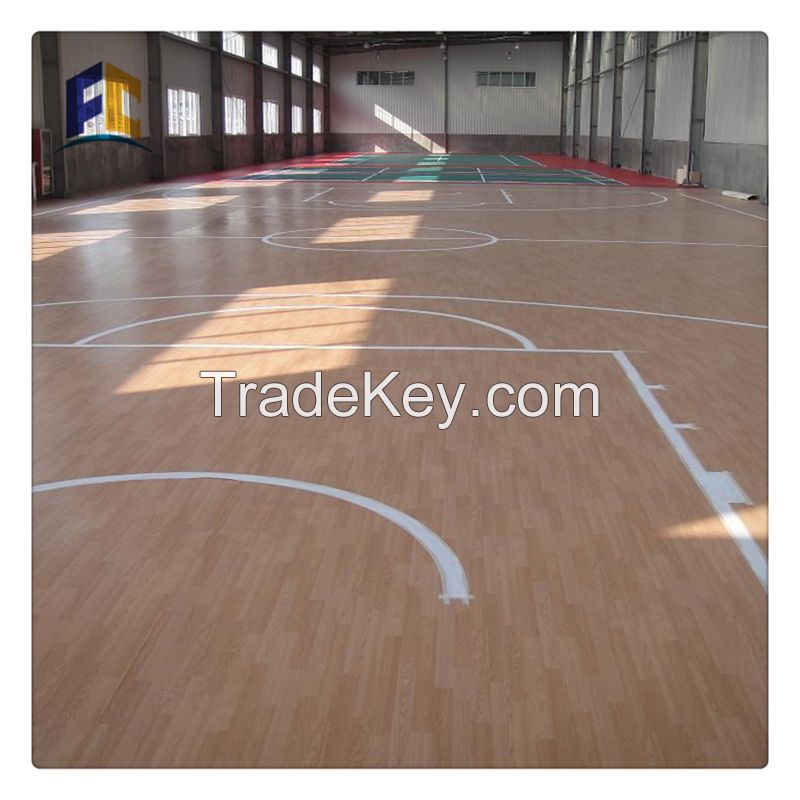 Indoor PVC sports plastic Flooring in rolls Used badminton volleyball