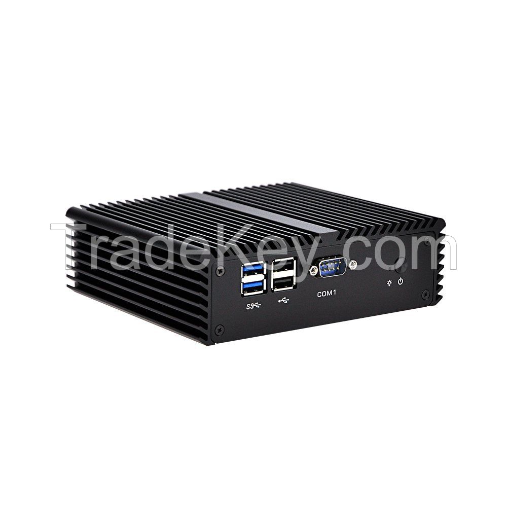 Kettop Fanless Mini PC Mi2955C4 Intel celeron Processor Dual LAN 4 COM Ports Fanless Mini Industrial PC X86 SIM 3G/4G Support Windows/Linux