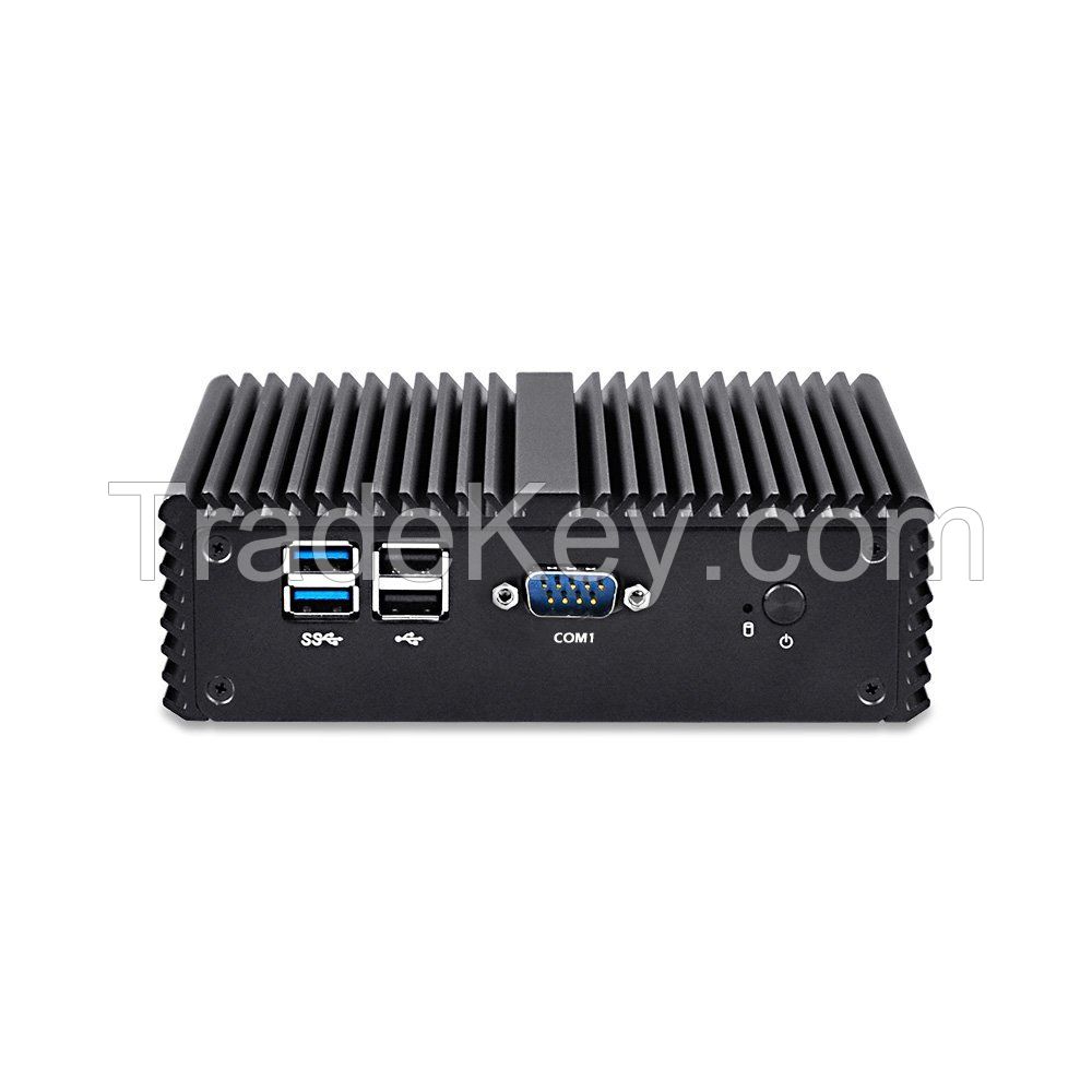 Kettop Fanless Mini PC Mi2955C4 Intel celeron Processor Dual LAN 4 COM Ports Fanless Mini Industrial PC X86 SIM 3G/4G Support Windows/Linux