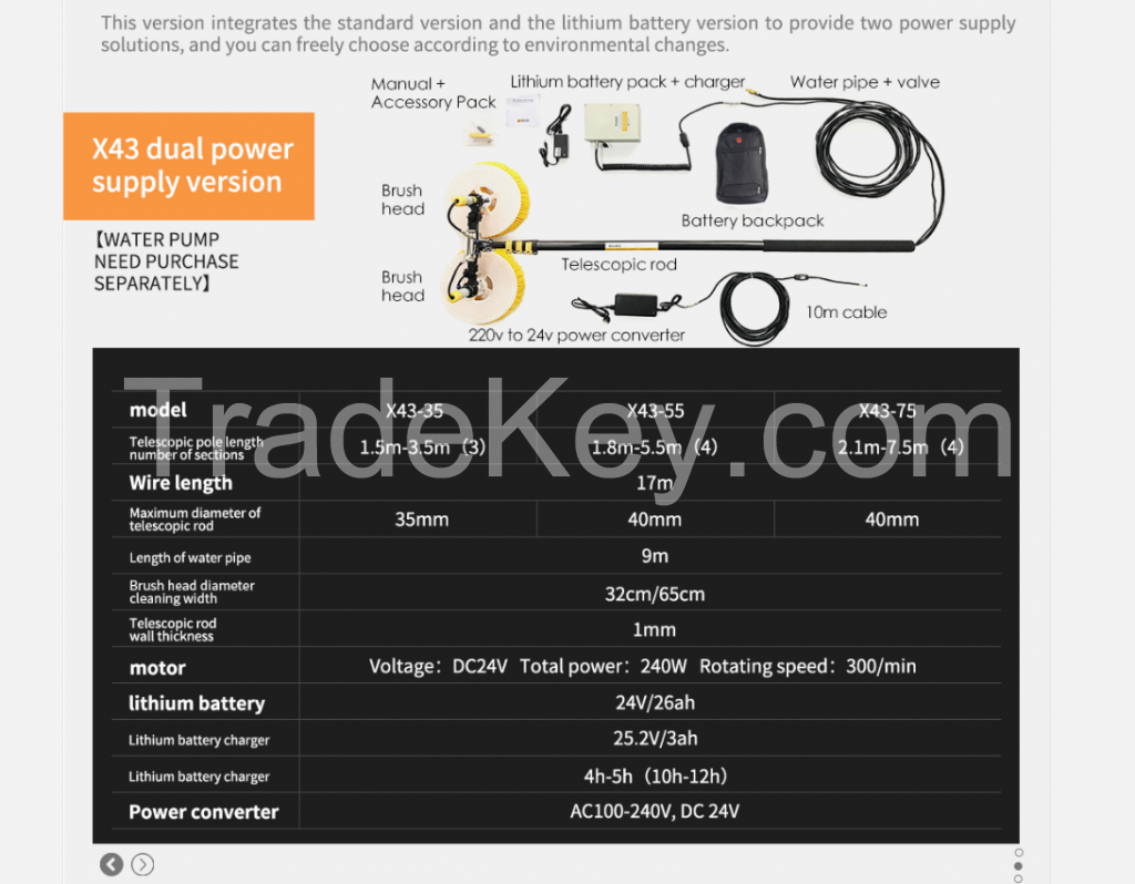 factory outlet Cleaning Tool for Panel Solar Panel solar cleaning machine Cleaning brush Photovoltaic washing machine