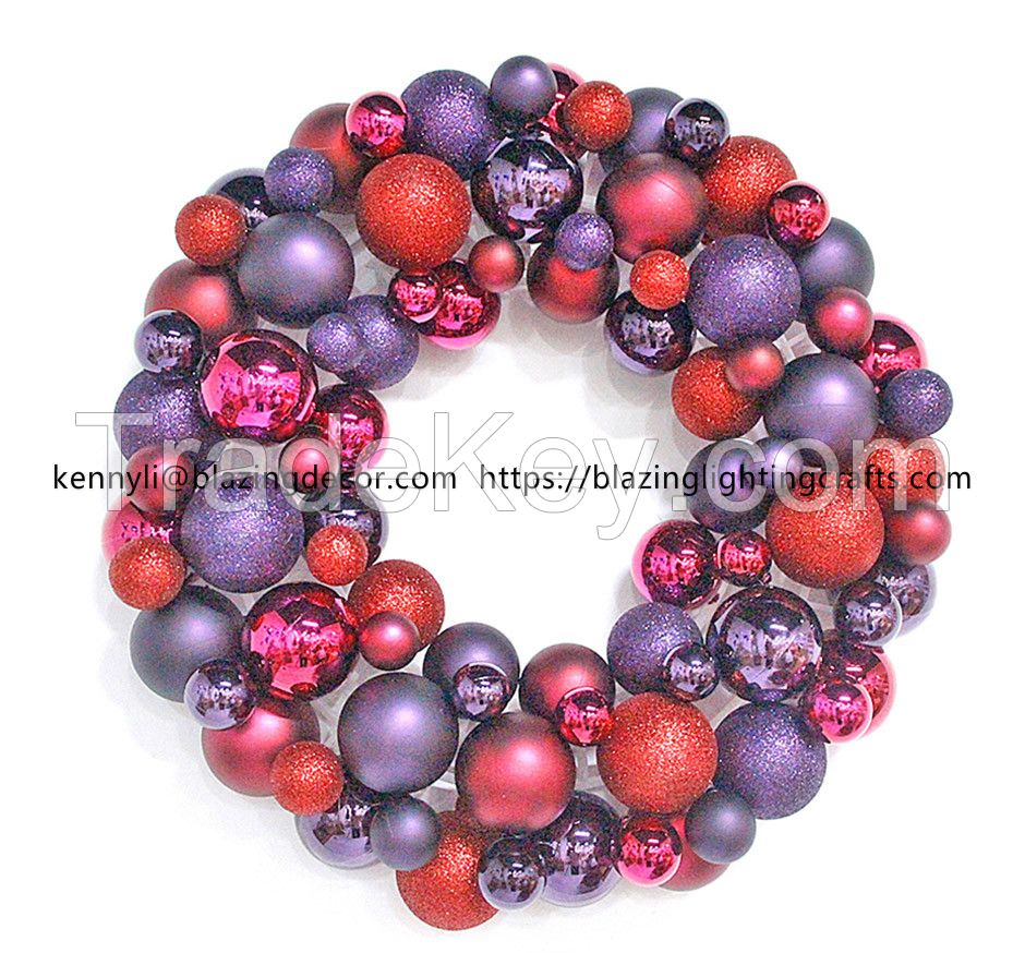 Hot Selling Exclusive Plastic Christmas Ball Ornament Wreath