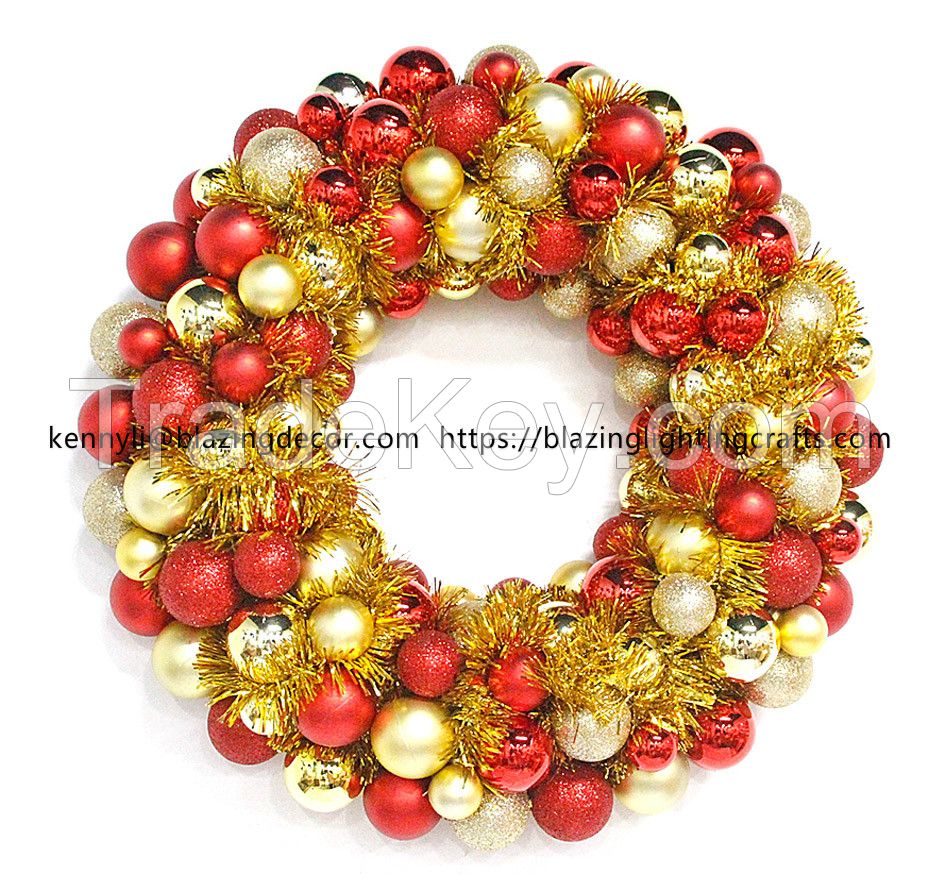 Hot Selling Exclusive Plastic Christmas Ball Ornament Wreath