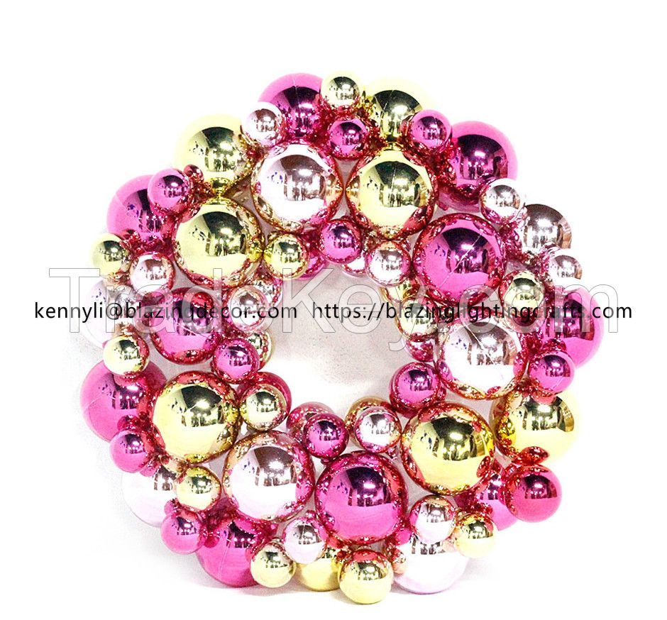 Hot Selling Exclusive Plastic Christmas Ball Ornament Wreath