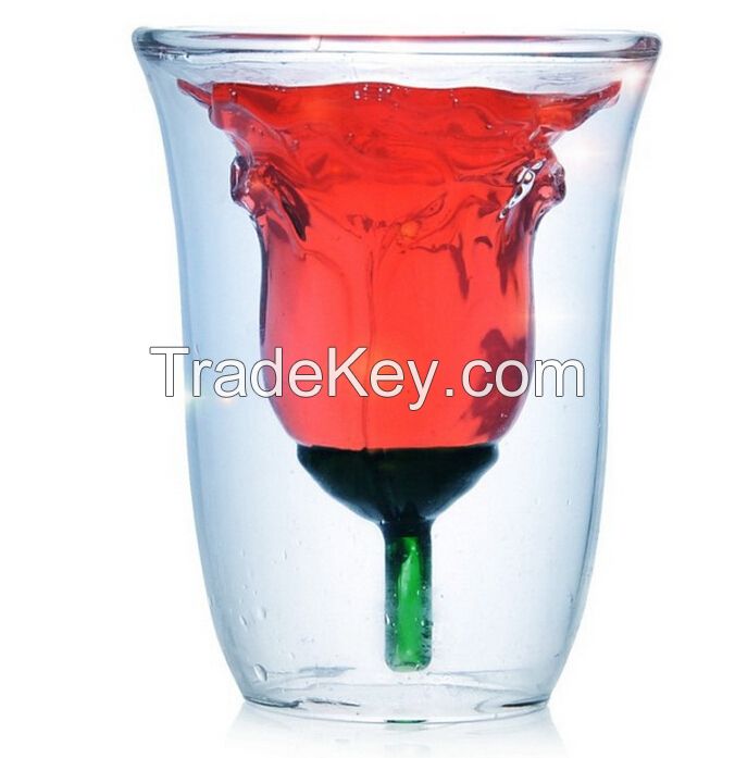 Hot sales China Factory Cheap Double Wall Glass Cup clear handblown gl