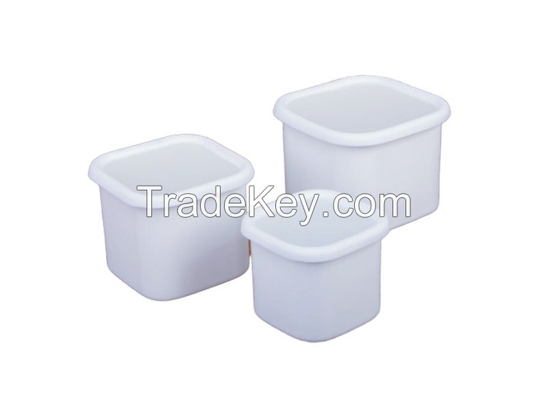 Enamel Food Storage With Plastic Lid 