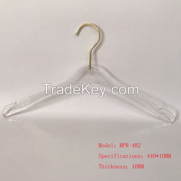 Woman and man size Transparent wide shoulder Clear crystal Acrylic Clothes Hangers 