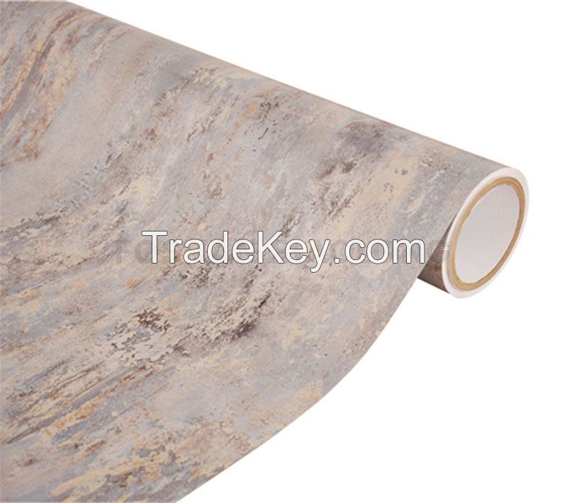 Opaque Waterproof High Gloss Marble Pattern PVC Vinyl Film for Wrapping Aluminum Profile Skirting