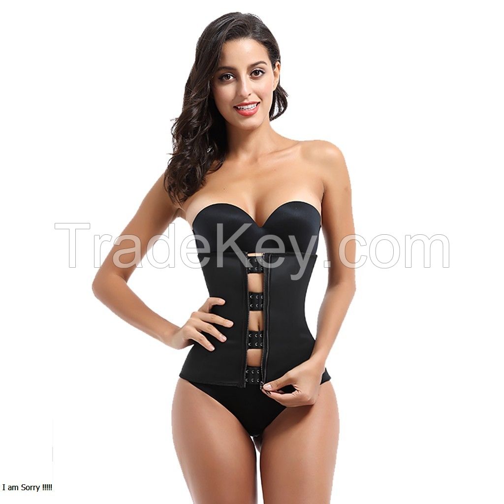 Latex Waist Trainer Shaper Corset Body Shaper With Zipper and Hooks