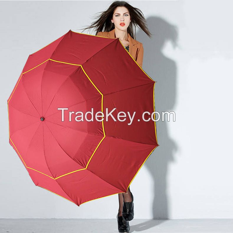 130cm Big Top Quality Umbrella Men Rain Woman Windproof Large Paraguas Male Women Sun 3 Folding Big Umbrella Outdoor Parapluie 