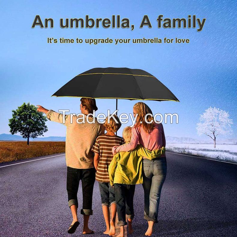 130cm Big Top Quality Umbrella Men Rain Woman Windproof Large Paraguas Male Women Sun 3 Folding Big Umbrella Outdoor Parapluie 