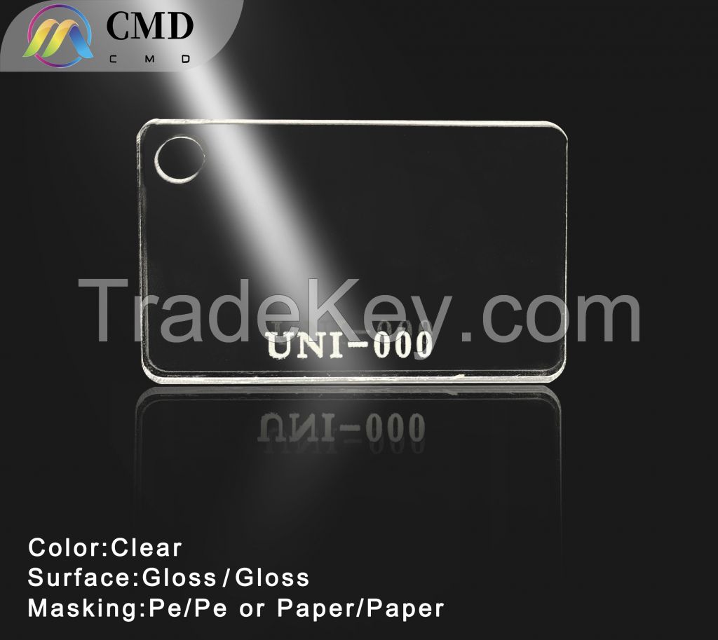 Cast Acrylic Sheets Clear Double Side Paper Marking