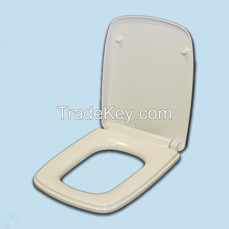 Rectangle WC Toilet Seat Cover Soft close, Quick release, PP/Duroplast material