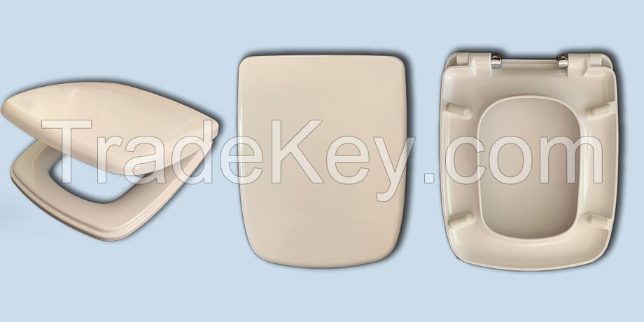 Rectangle WC Toilet Seat Cover Soft close, Quick release, PP/Duroplast material