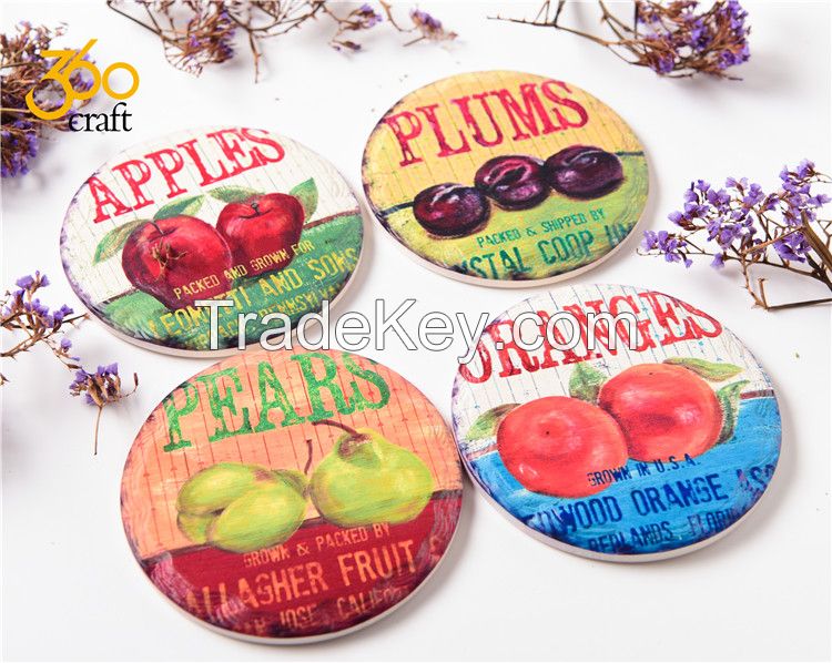 Table Decoration Customized Design Printed Ceramic Drink Coaster Hot Pad