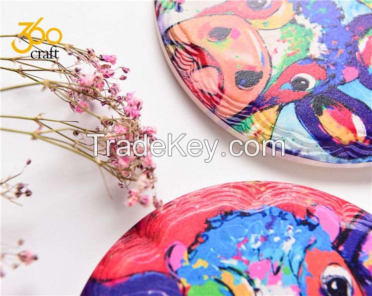 Table Decoration Customized Design Printed Ceramic Drink Coaster Hot Pad