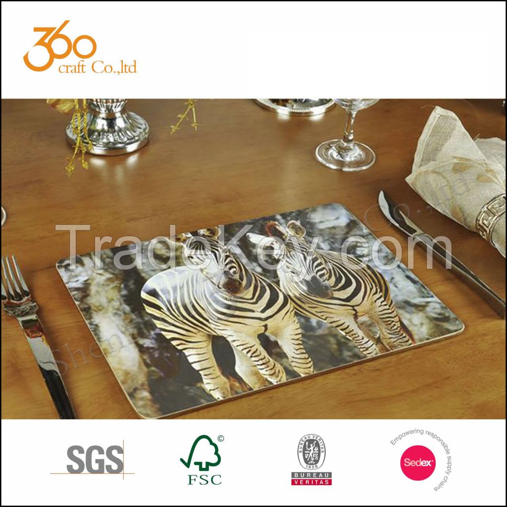 Wooden Waterproofing MDF Cork Placemats And Coasters/ Heating Resist Cork Placemats And Coasters 	