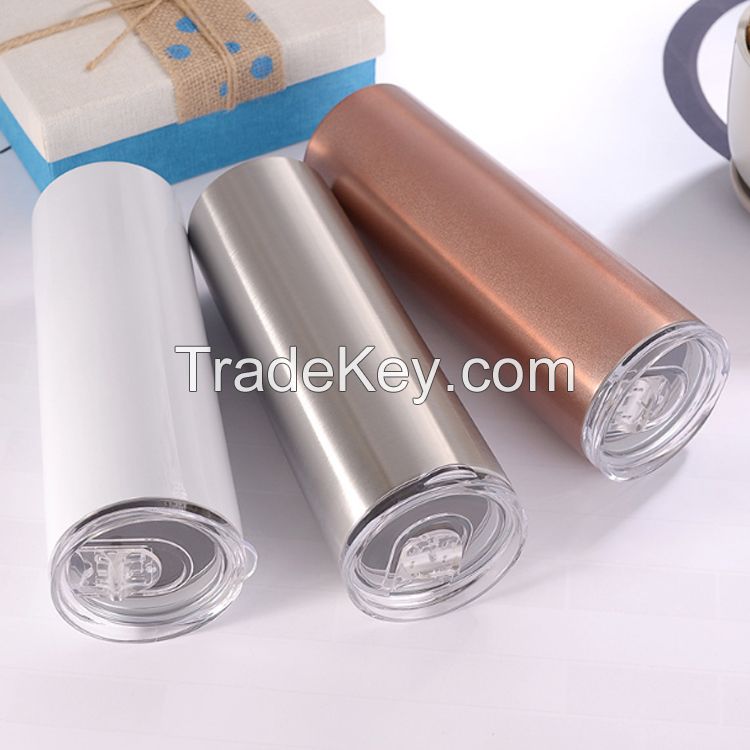 Wholesale 20oz Coffee Termos Cups Travel Beer Mug Slim Stainless Steel Tumbler with straw