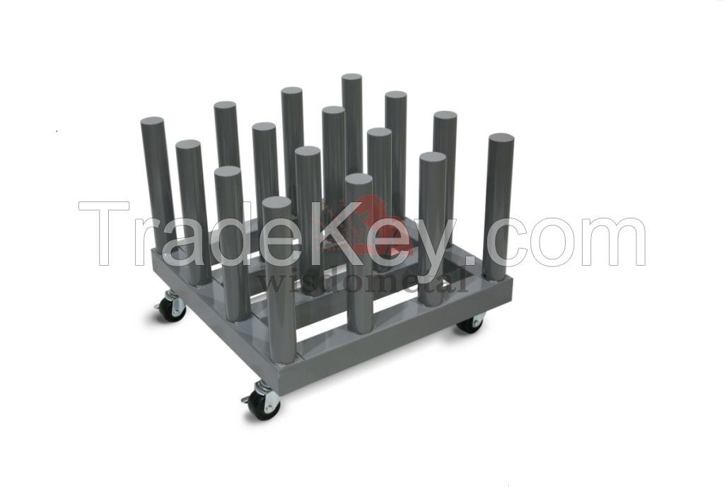 Rolling Floor Rack for Vinyl Roll Storage - Heavy Duty