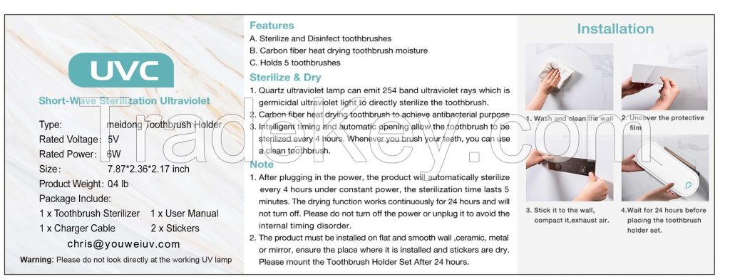 Ultraviolet Household Toothbrush Disinfectant UV Sterilizer