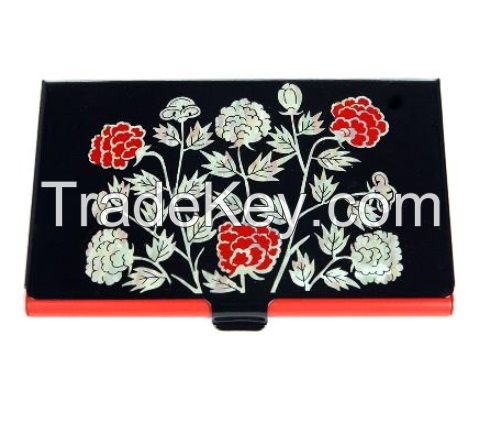 Nacre Inlay Mother of Pearl Storage Chest Wooden Box Crane with Pin Tree Design Jewelry Mirror Box