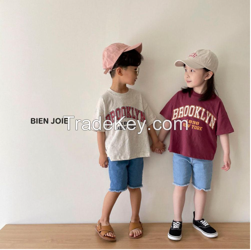 Brooklyn, Printing, New York T-shirt, Short-sleeved T-shirt, Children's Clothes, Cotton