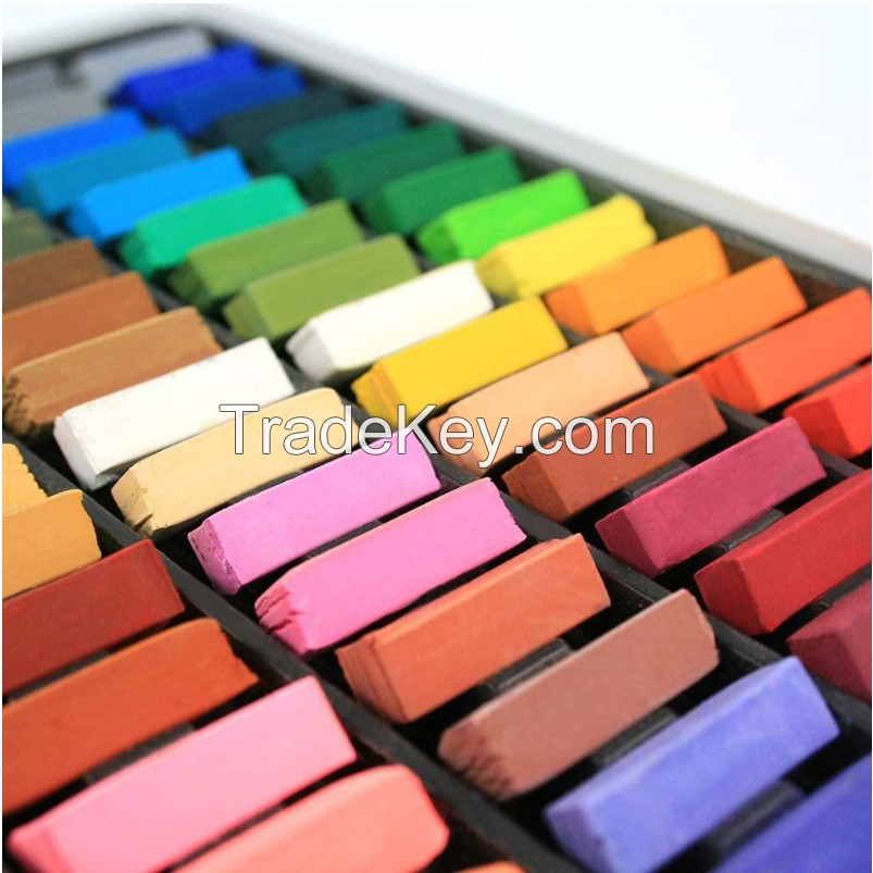 HASHI  Soft Pastel Set for Professionals - Square Chalks Assorted Colors (64 Colors)