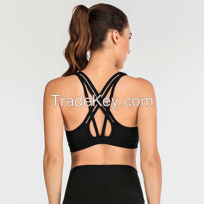 Customized Ladies Spliced Mesh Sports Bra