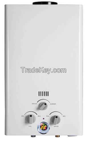 Flue type gas water heater with LCD display