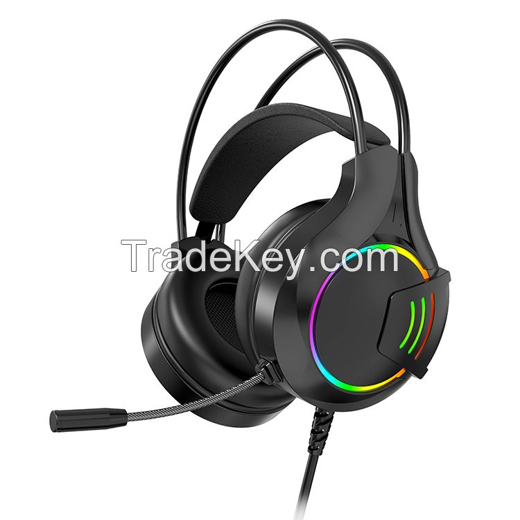 Game Headphones With Mic LED Light Surround Sound Over Ear Headset For PC Computer Gaming Headset