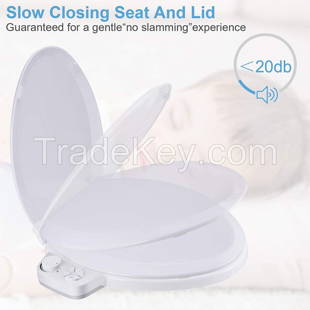 Bidet Attachment Non-electric Cold Water Bidet Toilet Seat Attachment with Pressure Controls Self-cleaning Dual Nozzles