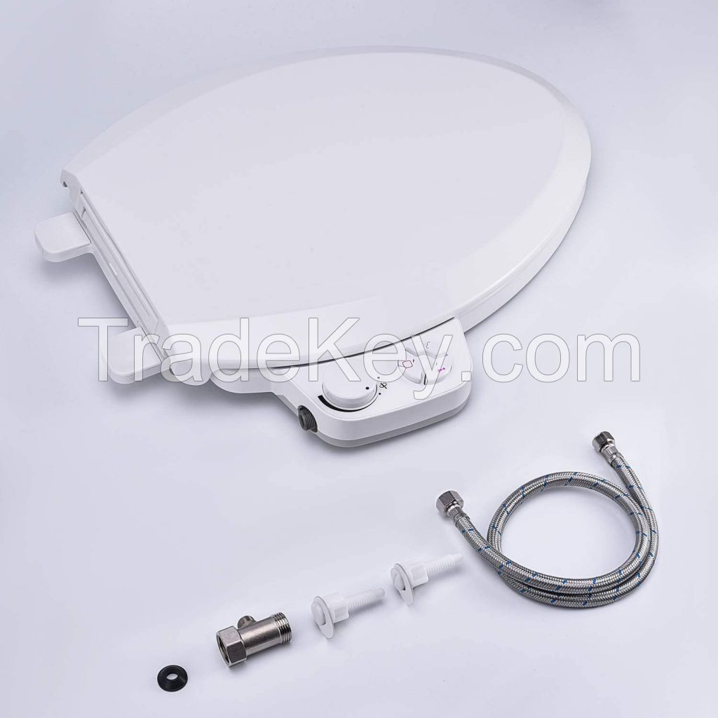 Bidet Attachment Non-electric Cold Water Bidet Toilet Seat Attachment with Pressure Controls Self-cleaning Dual Nozzles