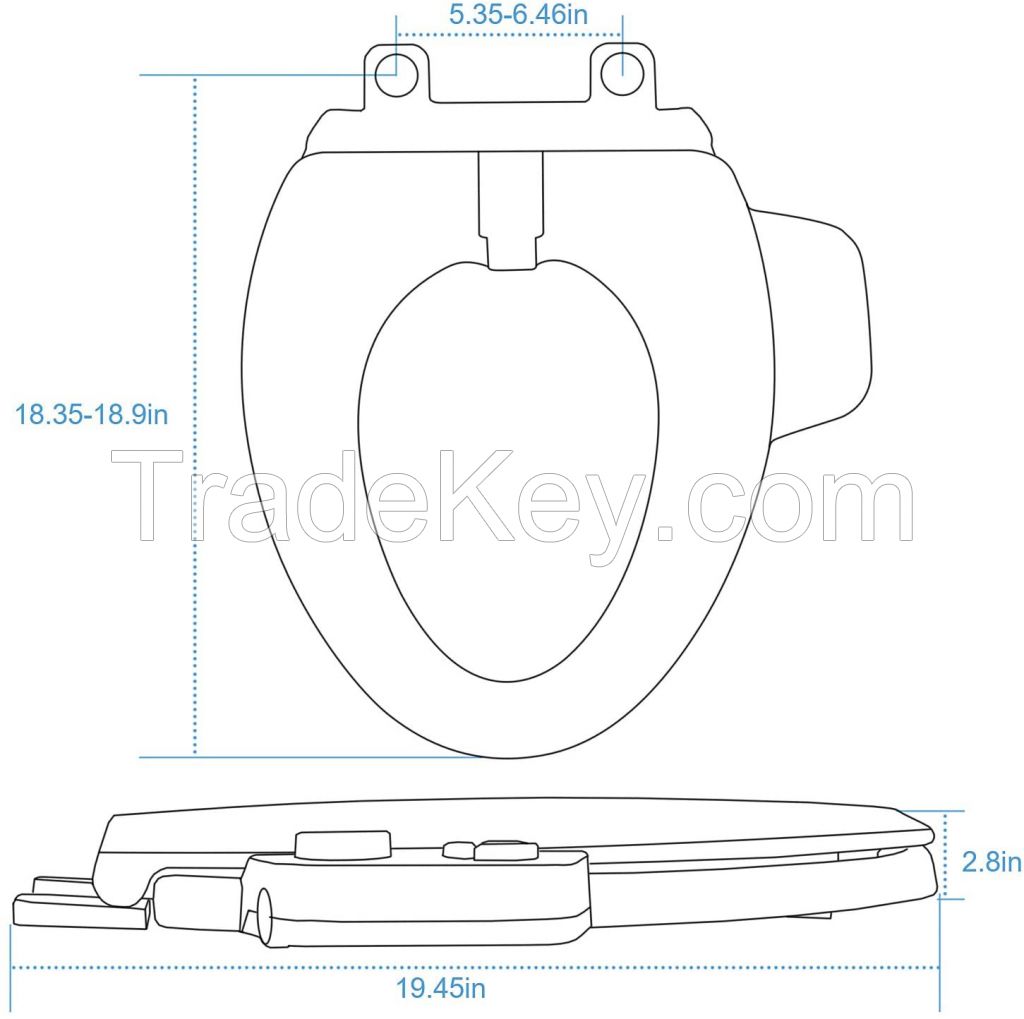 Bidet Attachment Non-electric Cold Water Bidet Toilet Seat Attachment with Pressure Controls Self-cleaning Dual Nozzles