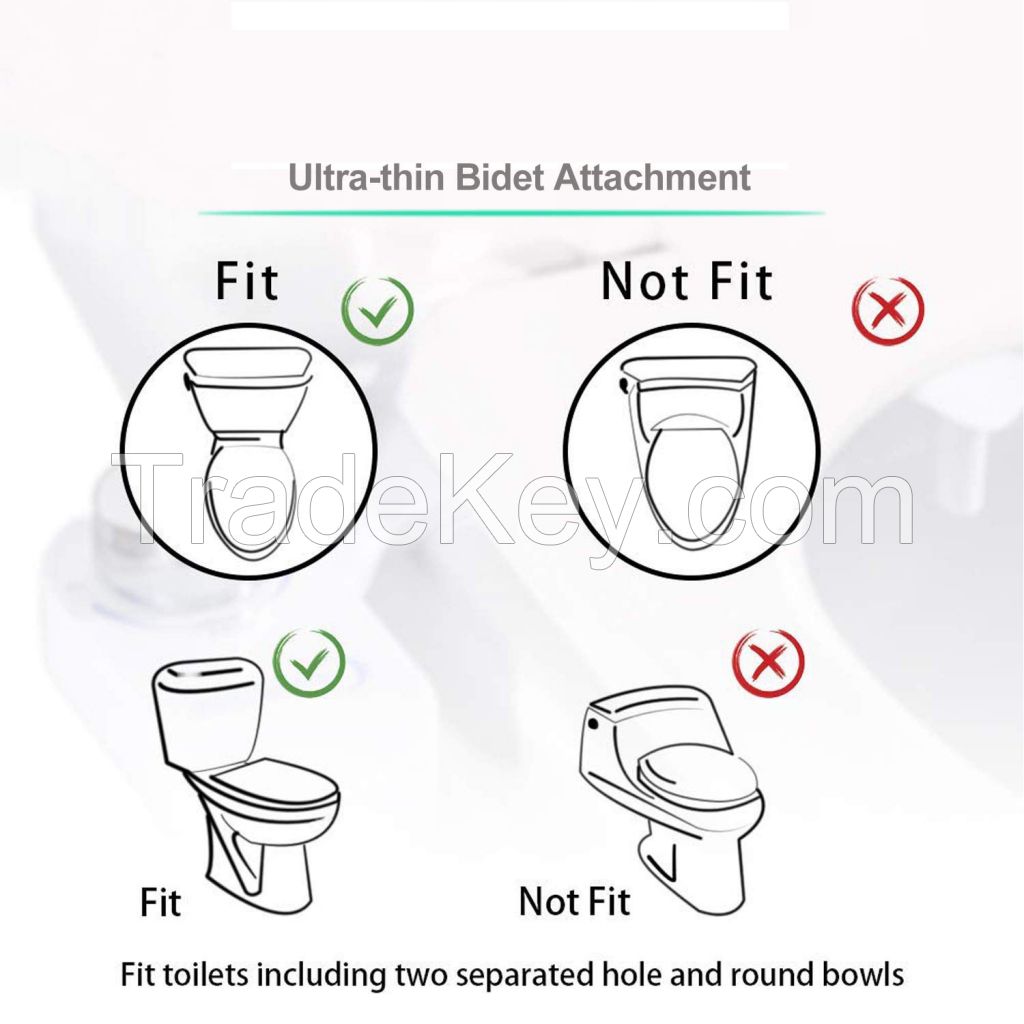 Bidet Toilet Seat Attachment Ultra Water Spray Non electric Bidet Self-cleaning Dual Nozzles Rear Wash Ass sprayer