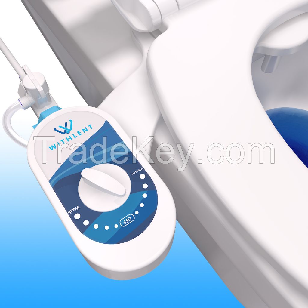 Self Cleaning Nozzle - Hot and Cold Fresh Water Spray Non-Electric Mechanical Bidet Toilet Attachment for Double Nozzle