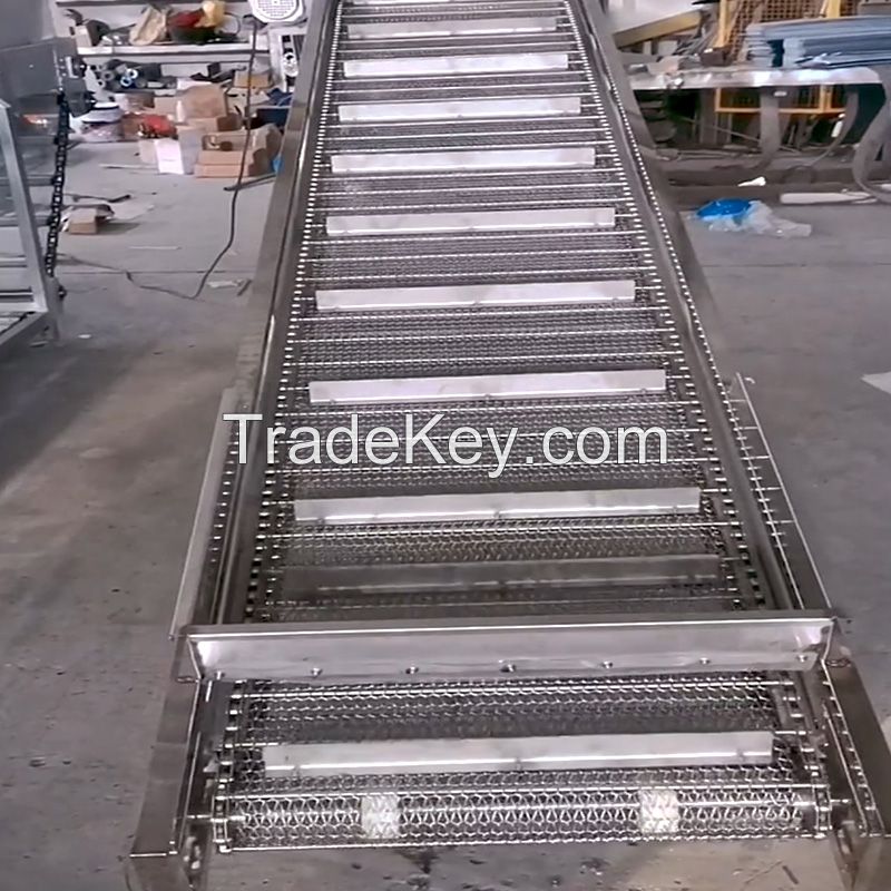 Stainless Steel Conveyor Chain Plate Slat Steel Hinged Wire Mesh Conveyor Belt for Food Conveying/Cooling/Quick-Freezing and Industrial Transporting