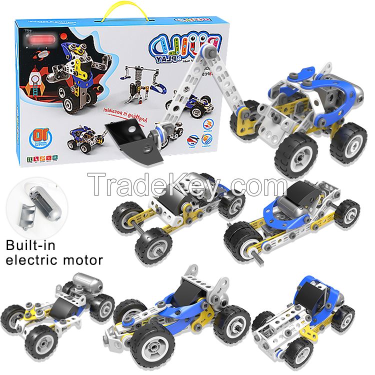 Built-in electric motor vehicle toys