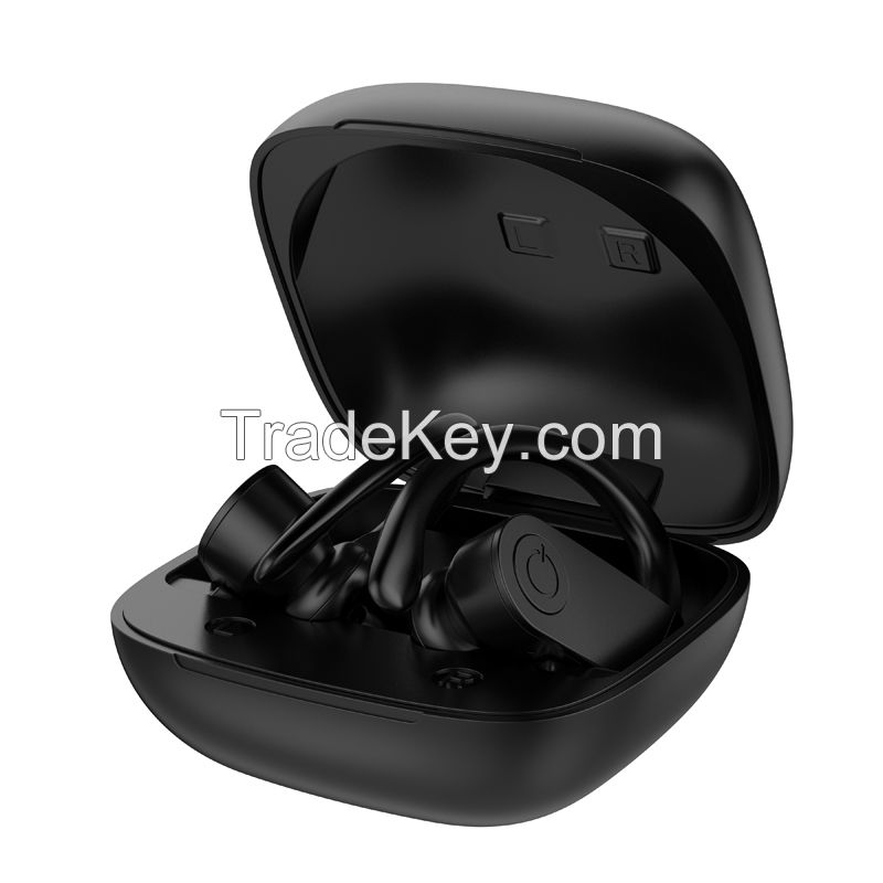 Sports Ear-hook TWS Bluetooth Earphone With LCD Display Charging Box Similar 