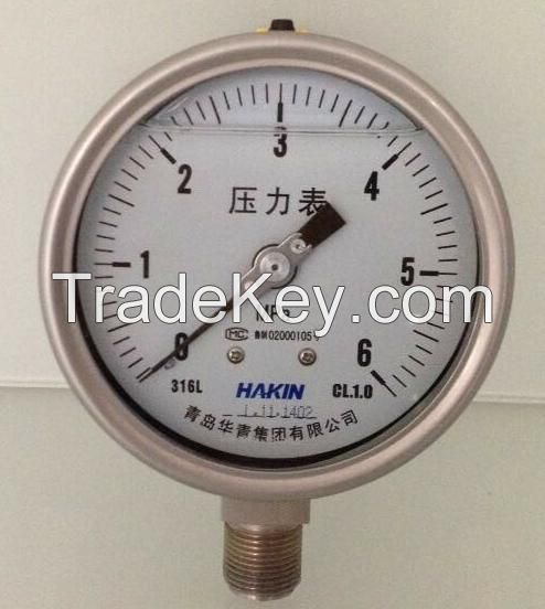 Shock Proof Stainless Steel Pressure Gauge with Liquid Filled