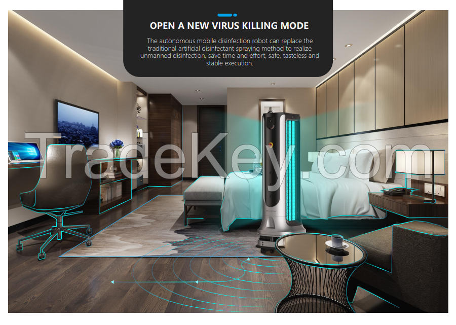 Latest Hotel Hospital Autonomous Sanitizing Uith UV Light Sanitizer Ultraviolet Disinfection RobotVC Mobile Robot w