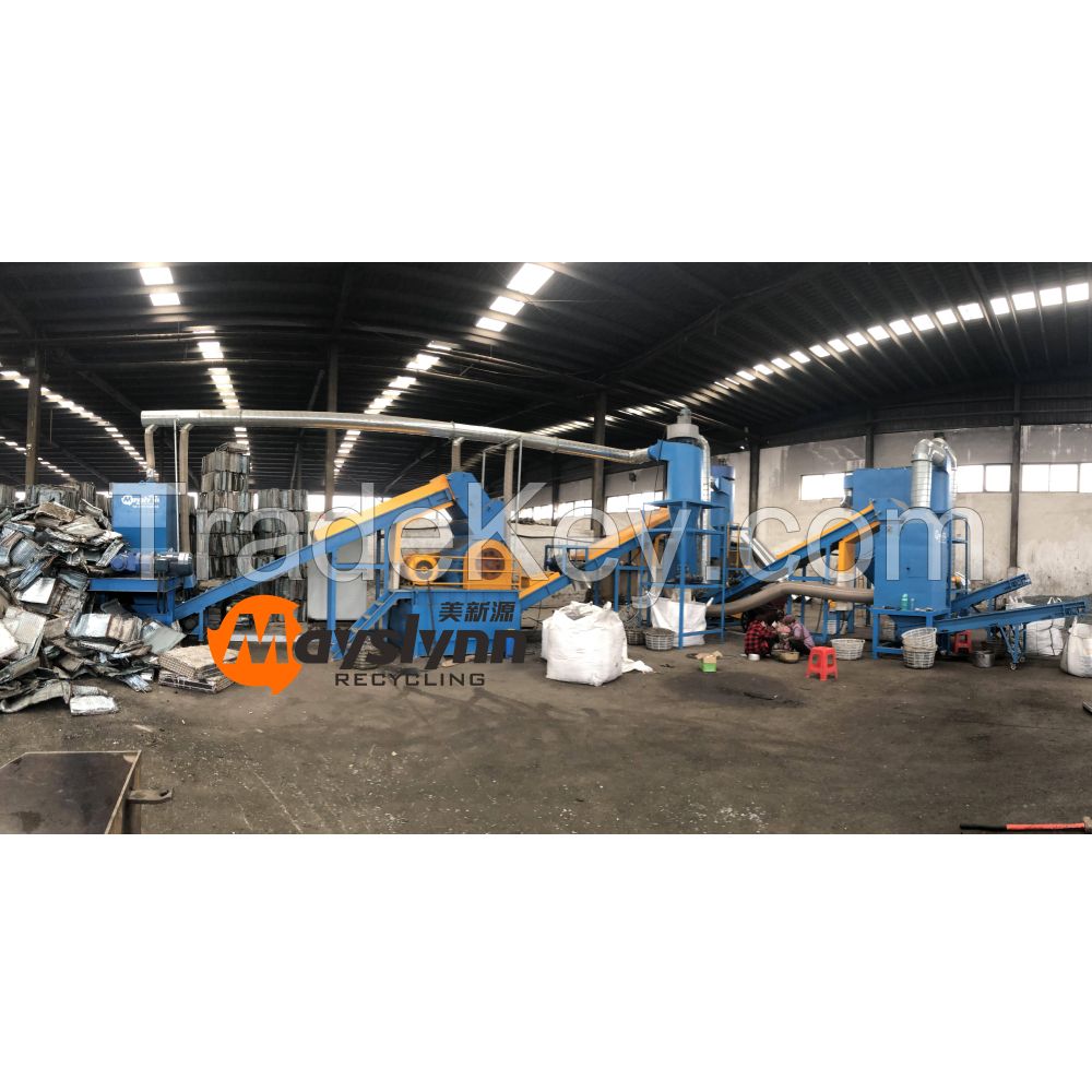 Waste radiator crushing and sorting recycling line